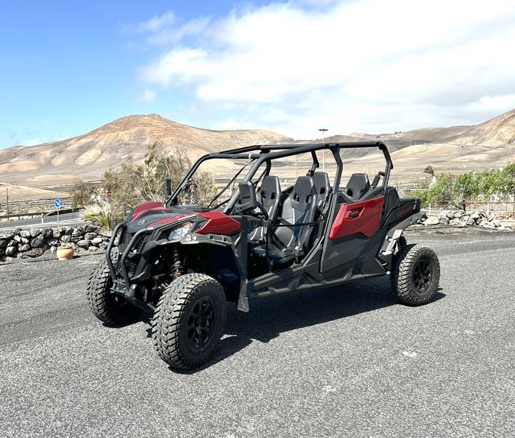 Family buggy - 4 seats, on road tour - La Geria stop: make 15 minutes count in the vineyards