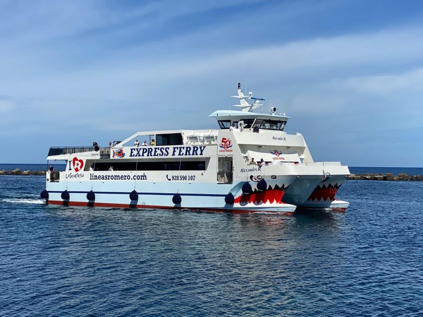 Lanzarote: Northern Delights Tour - La Graciosa Arrival: Lunch Onboard and a Real Chance to Swim or Stroll